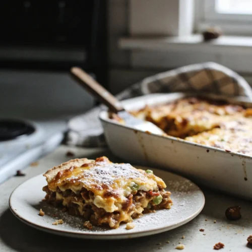 Make Ahead Breakfast Burrito Casserole ready to serve with fresh ingredients