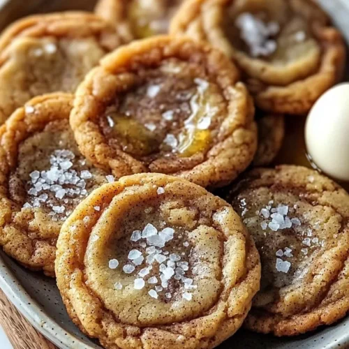 Delicious salted honey cinnamon cookies on a plate, perfect for a sweet treat.