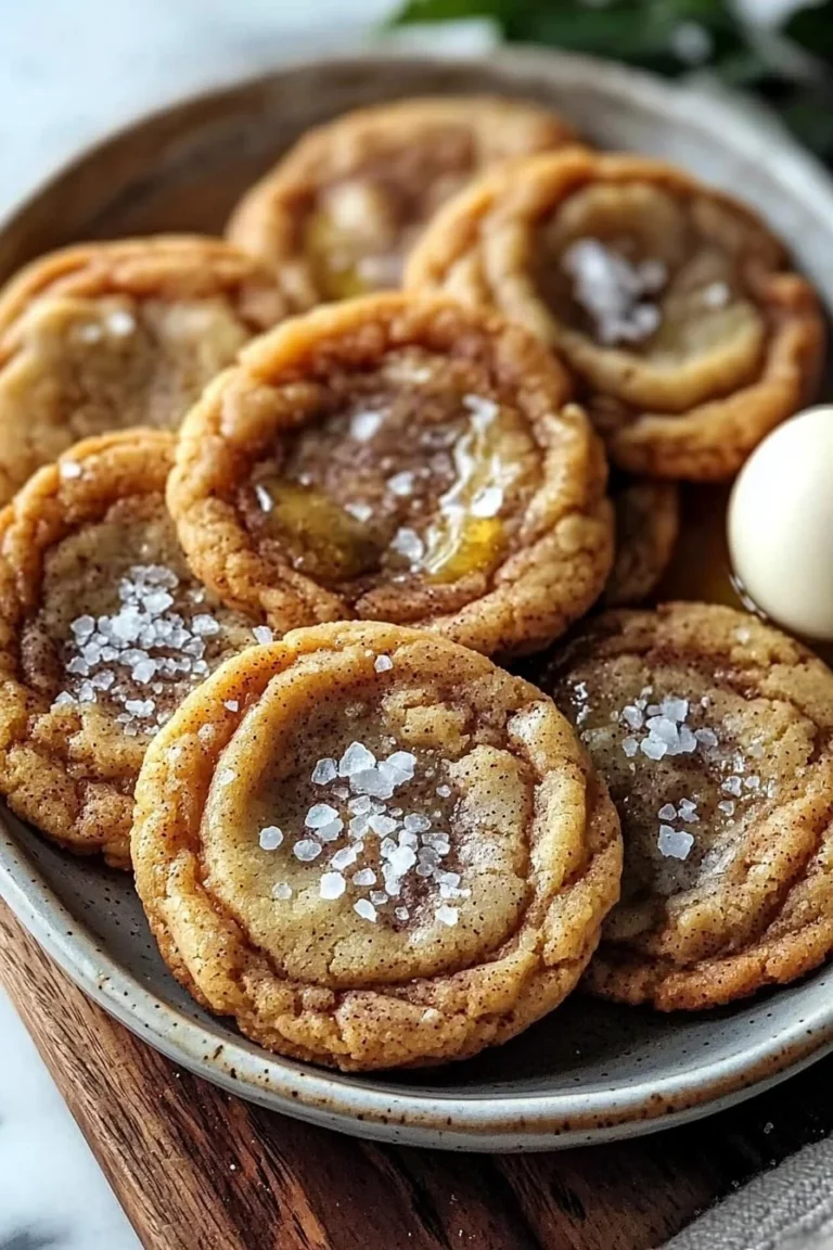 Delicious salted honey cinnamon cookies on a plate, perfect for a sweet treat.