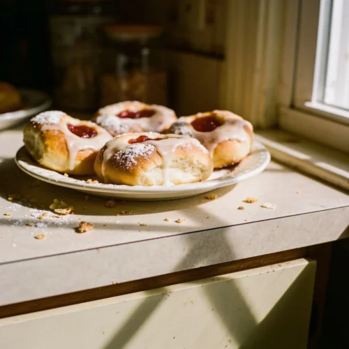 Freshly baked Texas Kolaches with various sweet and savory fillings