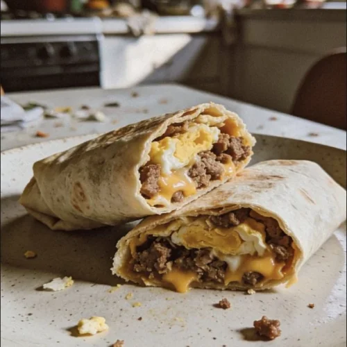 High protein breakfast burritos filled with eggs, beans, and vegetables.