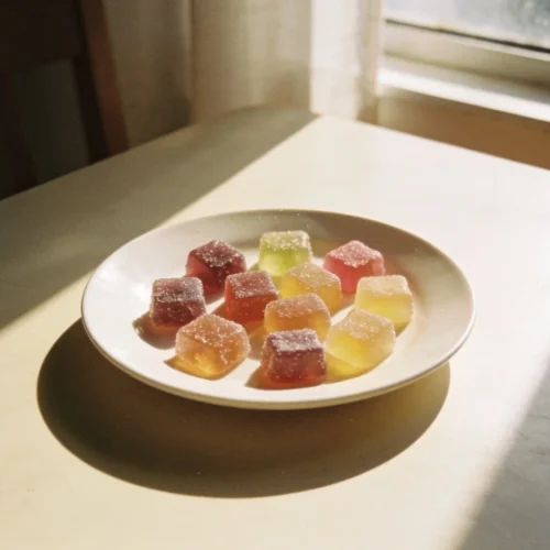 Homemade fruit gummies made with fresh fruit and natural ingredients.
