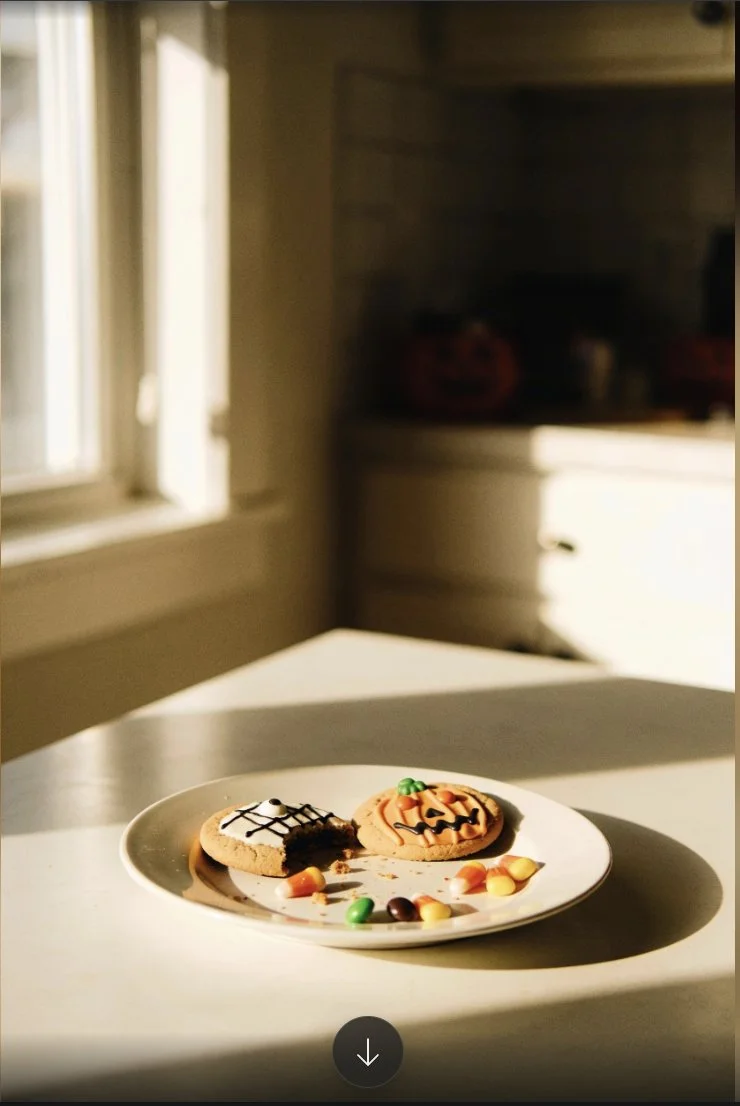 Delicious Halloween candy cookies made from leftover treats