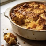 Delicious Pumpkin French Toast Casserole topped with syrup and spices