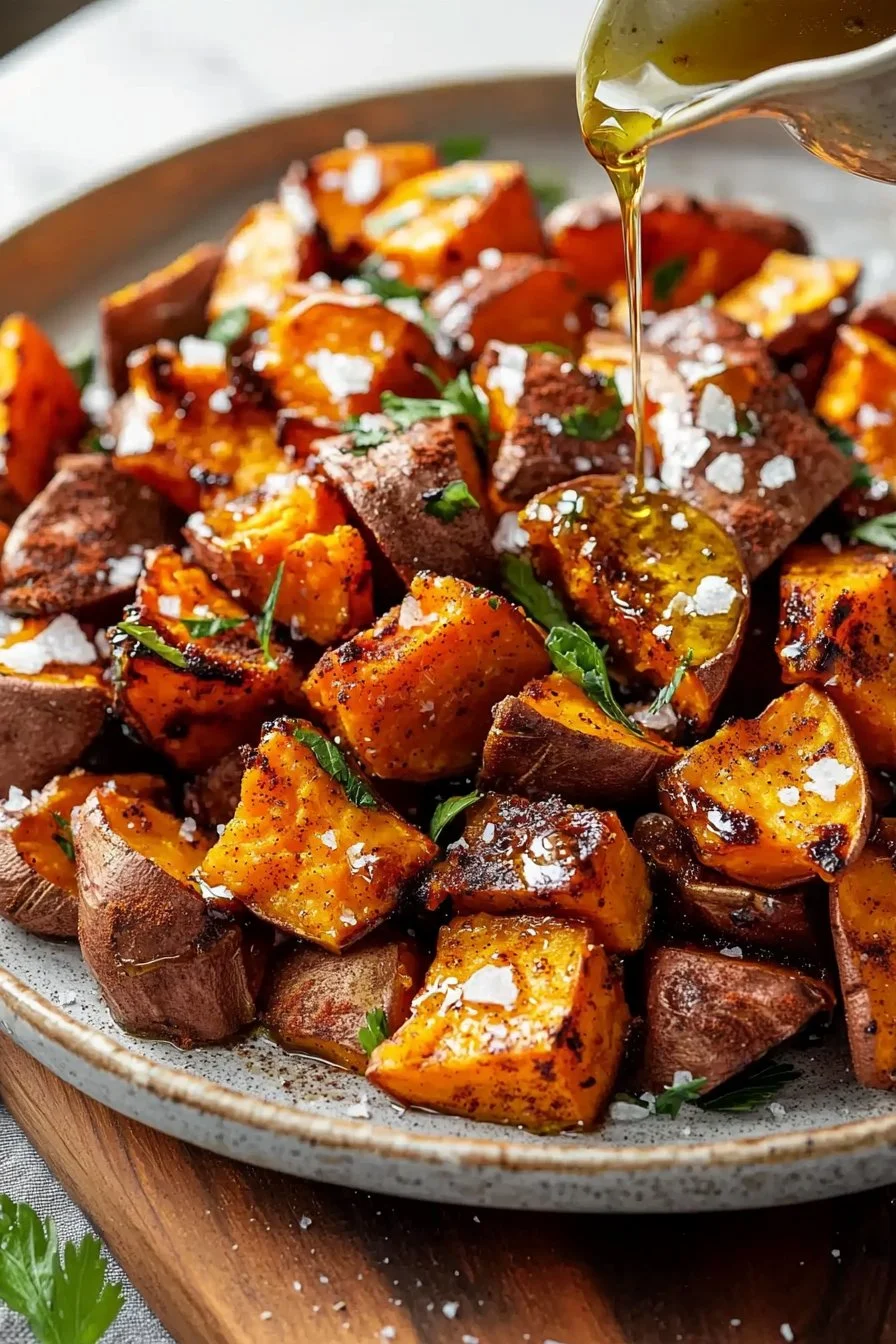 Easy Appetizer Recipes and Sides: Crispy Honey Roasted Sweet Potatoes