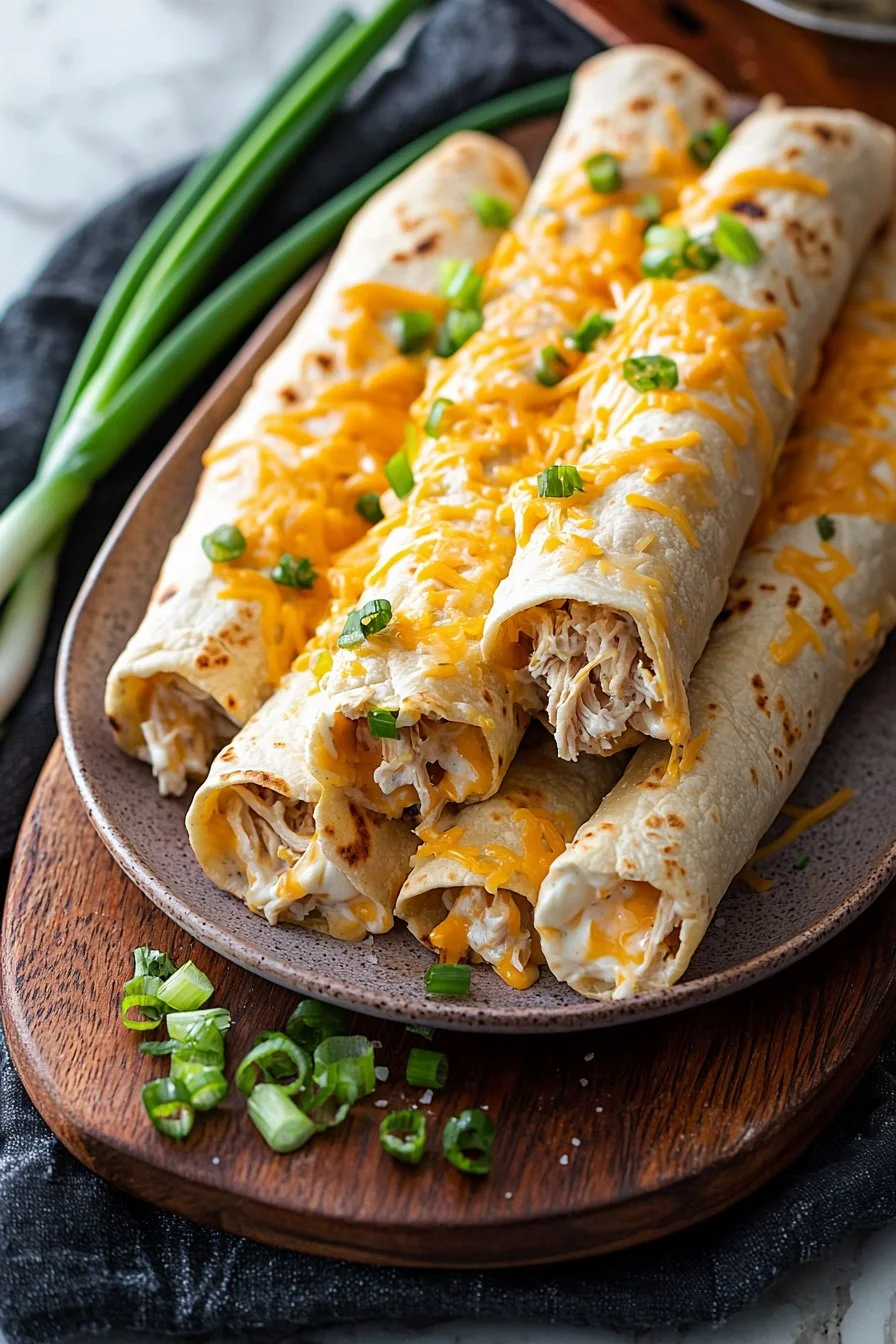 Easy Appetizer Recipes for a Crowd: Cheesy Ranch Chicken Taquitos