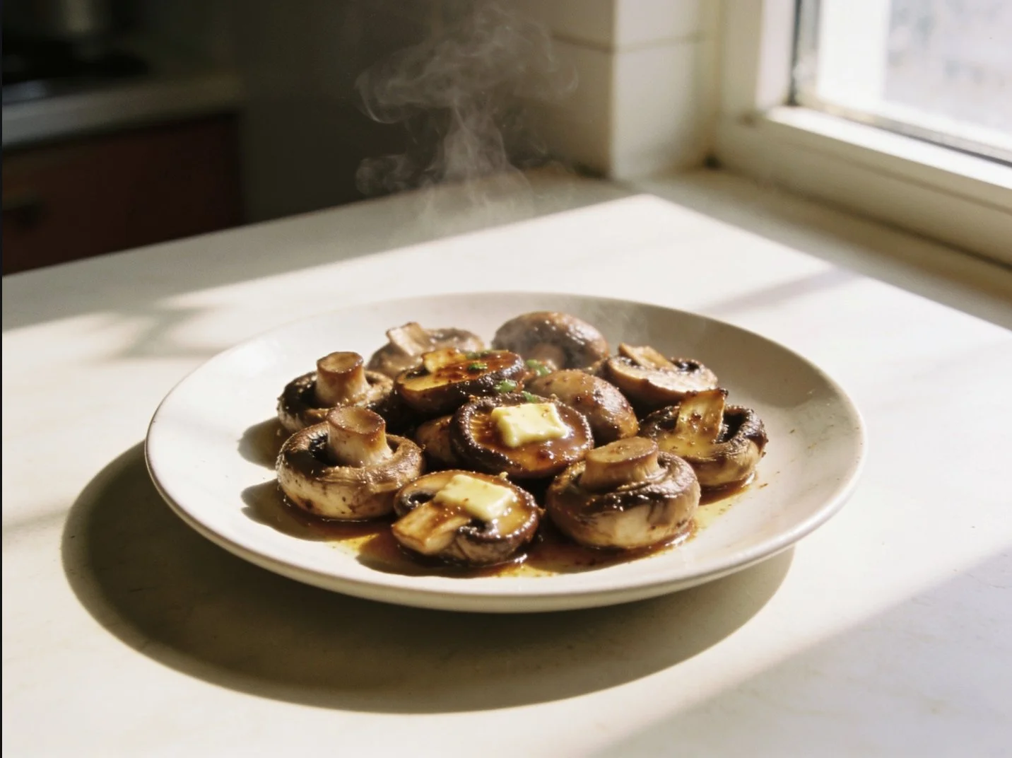 Miso Butter Roasted Mushrooms